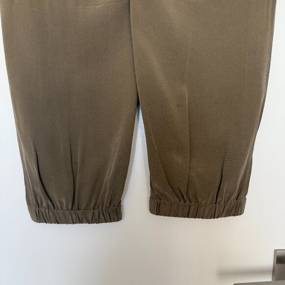 Theory 100% Silk Olive Green Pants – Size M – Luxe & Effortless - Picture 3 of 5
